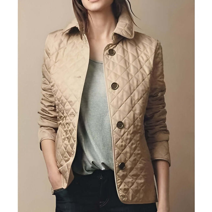 Ella | Women's Diamond-Quilted Button-Up Ladies Puffer Jacket Coat