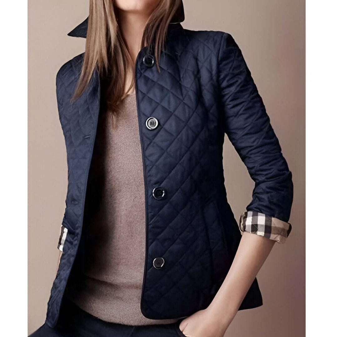 Ella | Women's Diamond-Quilted Button-Up Ladies Puffer Jacket Coat