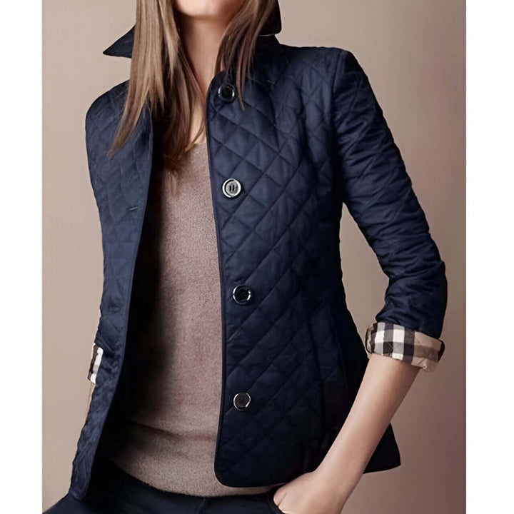 Ella | Women's Diamond-Quilted Button-Up Ladies Puffer Jacket Coat