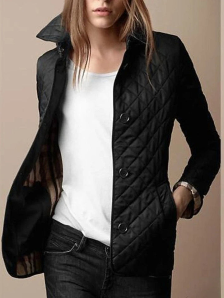 Emily | Women's Diamond-Quilted Snap-Button Ladies Puffer Jacket Coat