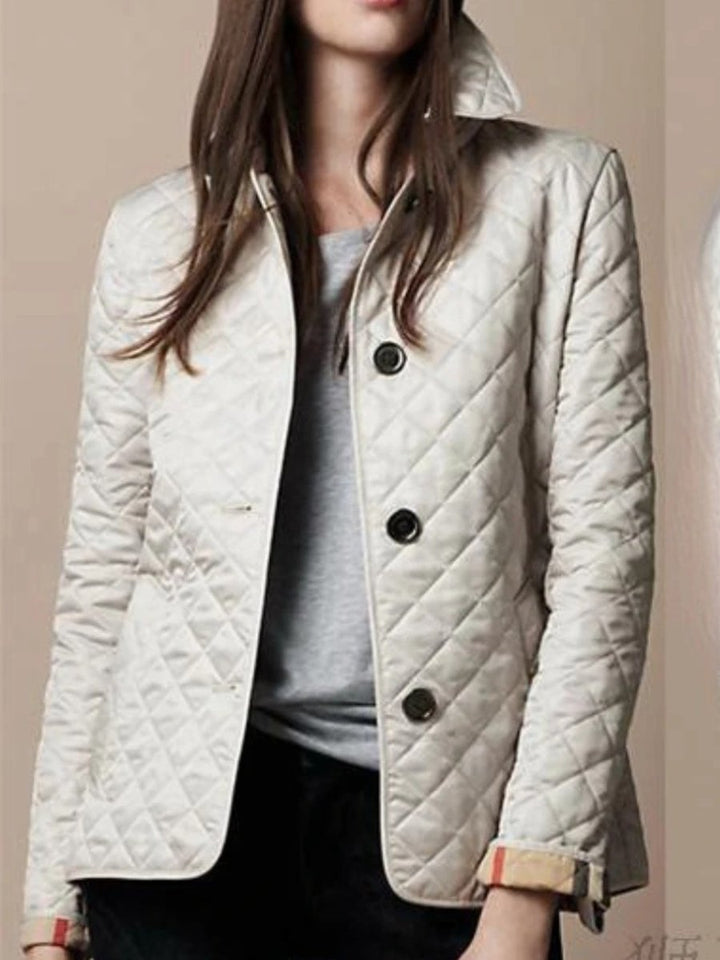 Emily | Women's Diamond-Quilted Snap-Button Ladies Puffer Jacket Coat