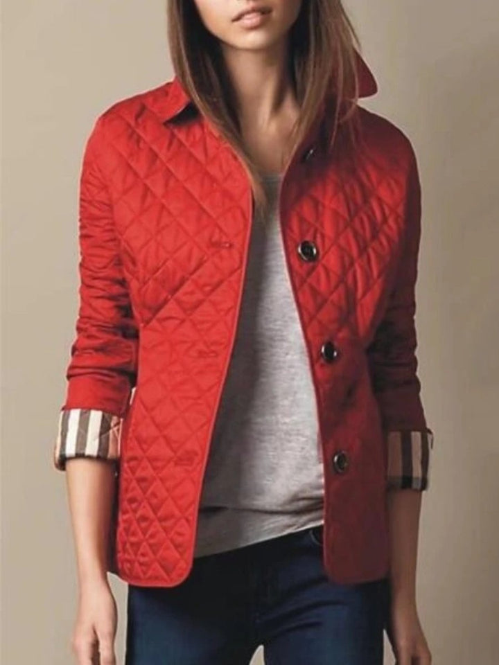 Emily | Women's Diamond-Quilted Snap-Button Ladies Puffer Jacket Coat