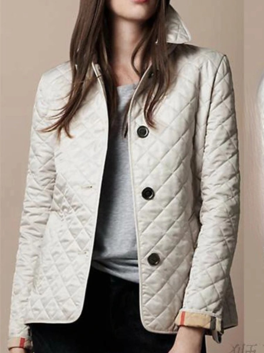 Emily | Women's Diamond-Quilted Snap-Button Ladies Puffer Jacket Coat