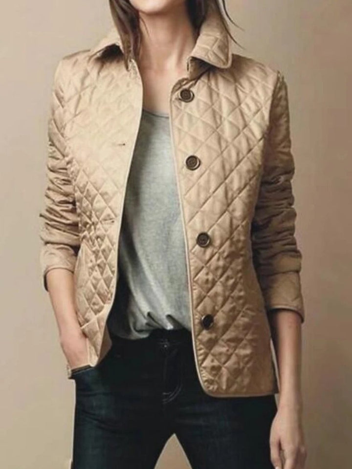 Emily | Women's Diamond-Quilted Snap-Button Ladies Puffer Jacket Coat