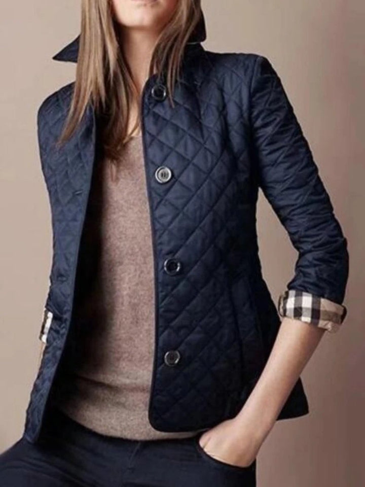 Emily | Women's Diamond-Quilted Snap-Button Ladies Puffer Jacket Coat