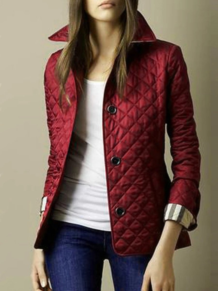 Emily | Women's Diamond-Quilted Snap-Button Ladies Puffer Jacket Coat