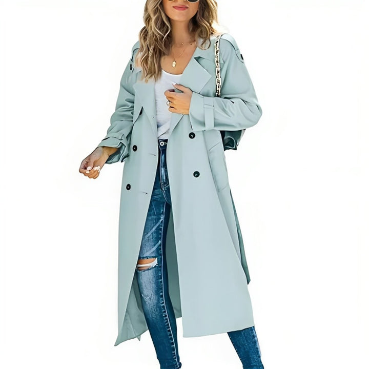 Grace | Women's Double-Breasted Belted Lapel Trench Coat