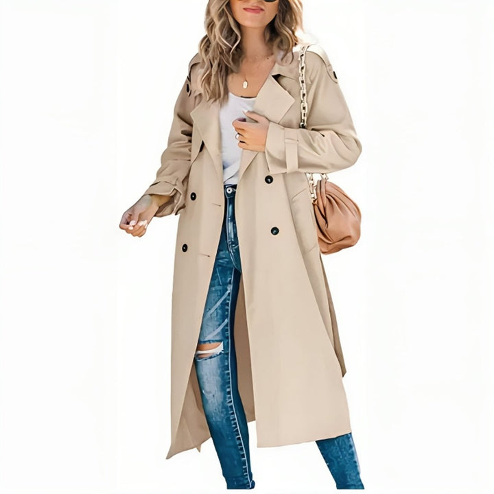 Grace | Women's Double-Breasted Belted Lapel Trench Coat