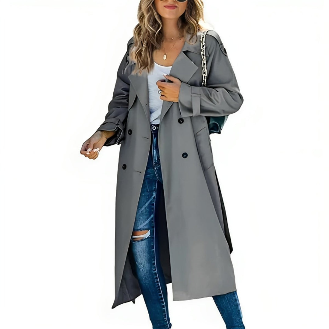 Grace | Women's Double-Breasted Belted Lapel Trench Coat