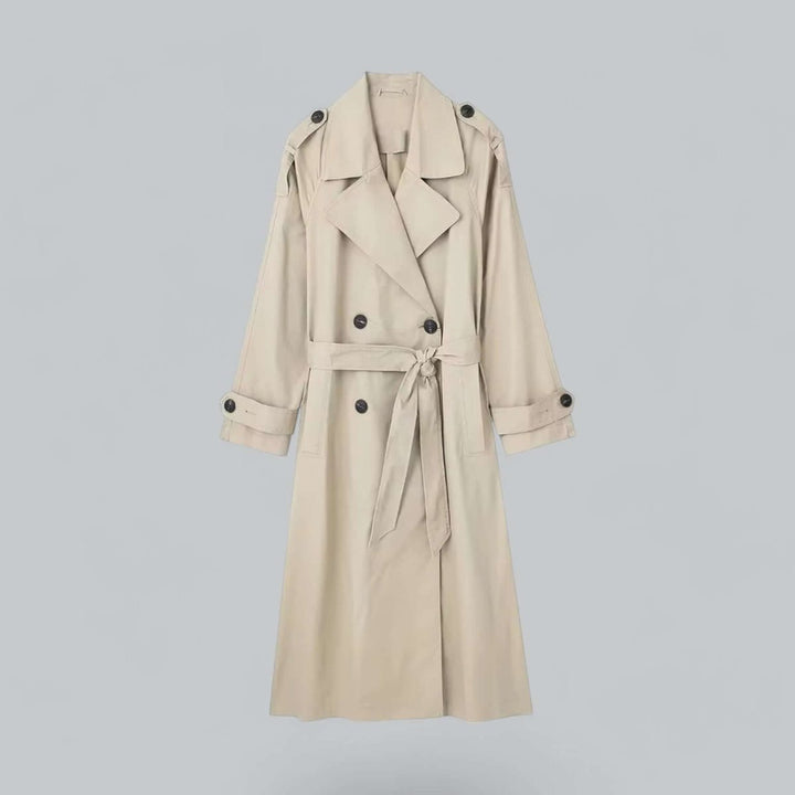 Ella | Women's Double-Breasted Belted Longline Trench Coat