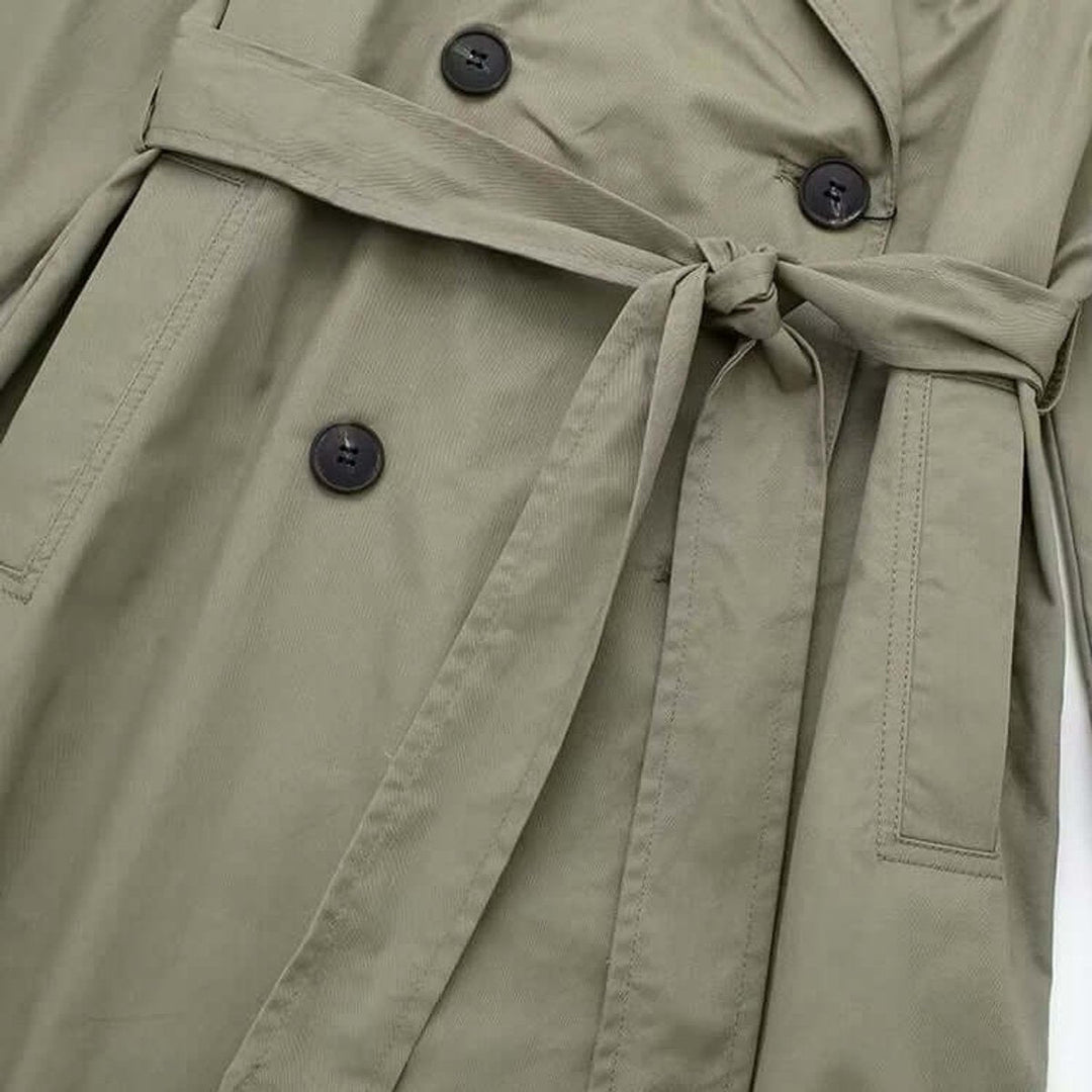 Ella | Women's Double-Breasted Belted Longline Trench Coat
