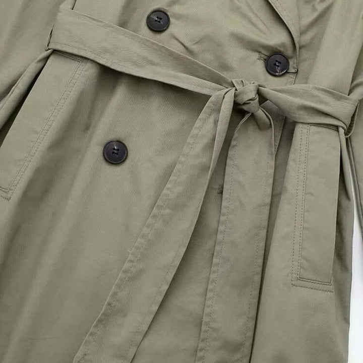 Ella | Women's Double-Breasted Belted Longline Trench Coat