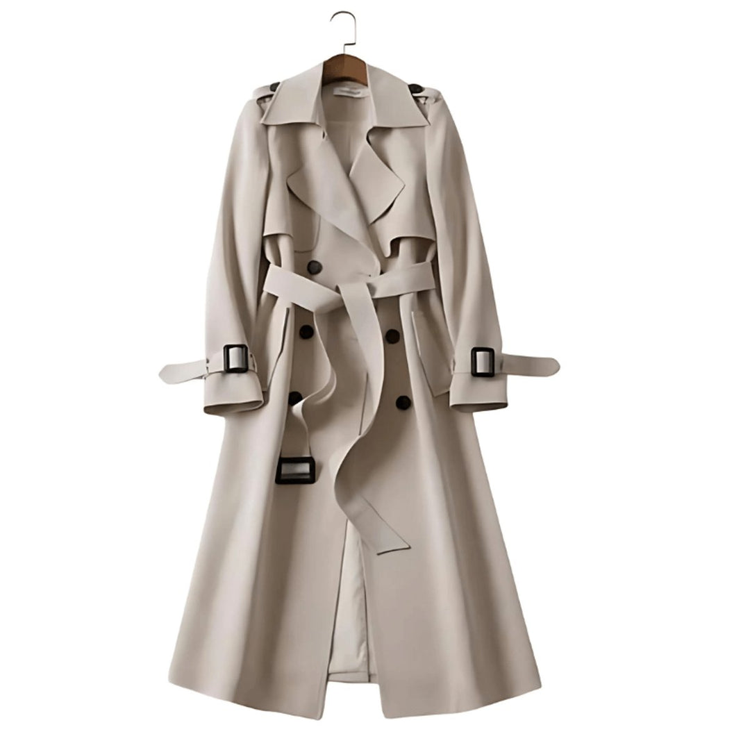 Olivia | Women's Double-Breasted Belted Trench Coat Long Fit