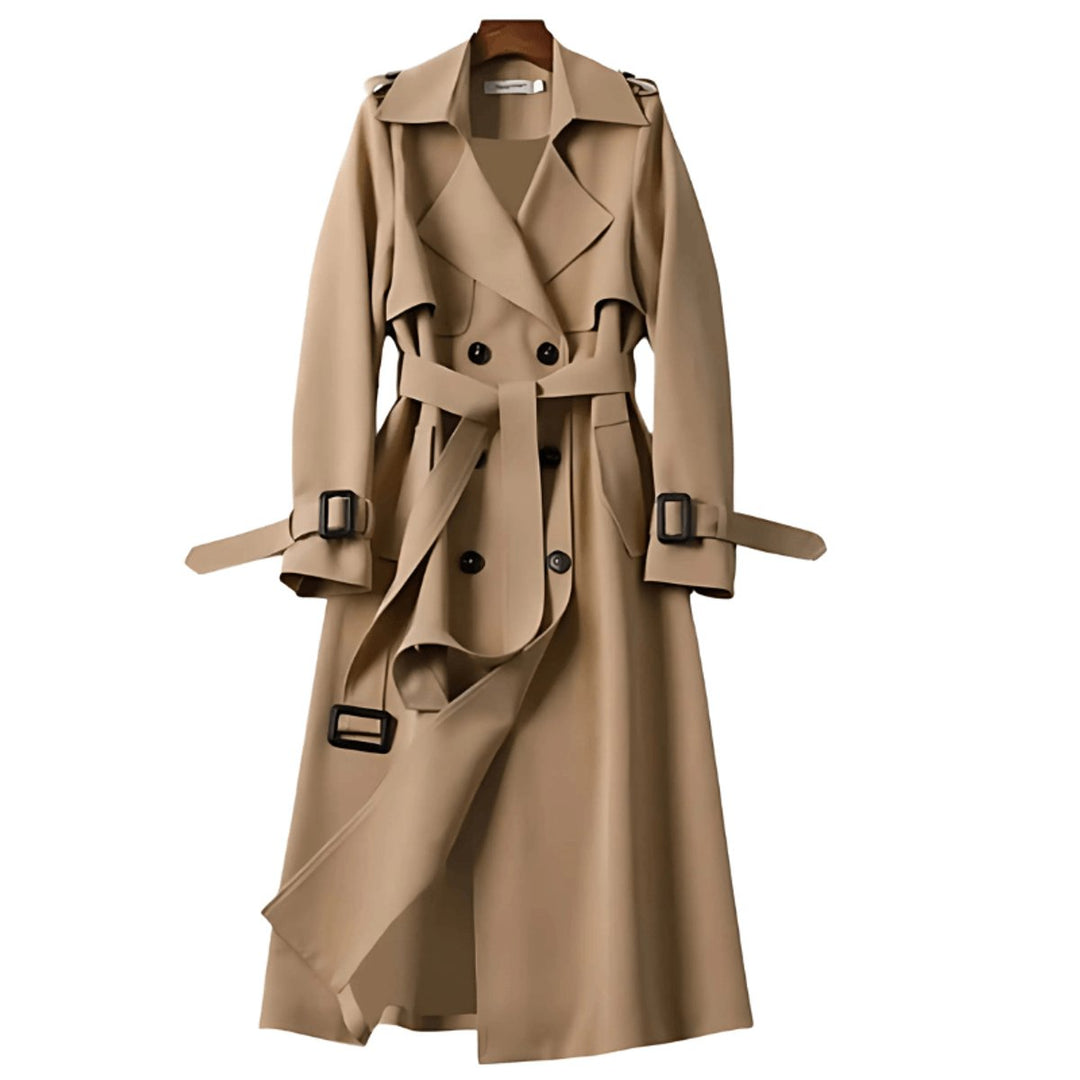 Olivia | Women's Double-Breasted Belted Trench Coat Long Fit