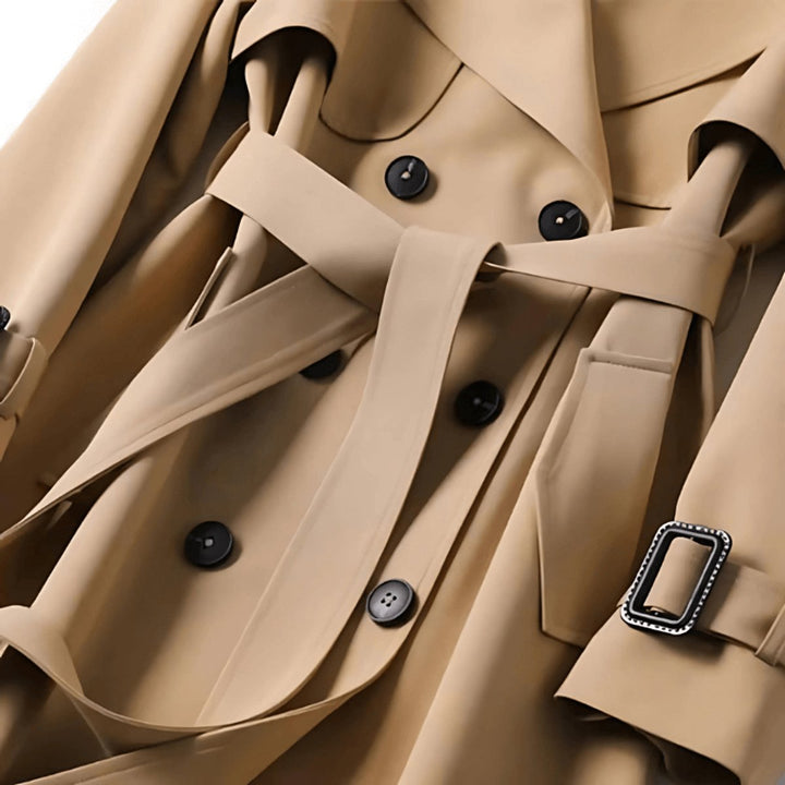 Olivia | Women's Double-Breasted Belted Trench Coat Long Fit