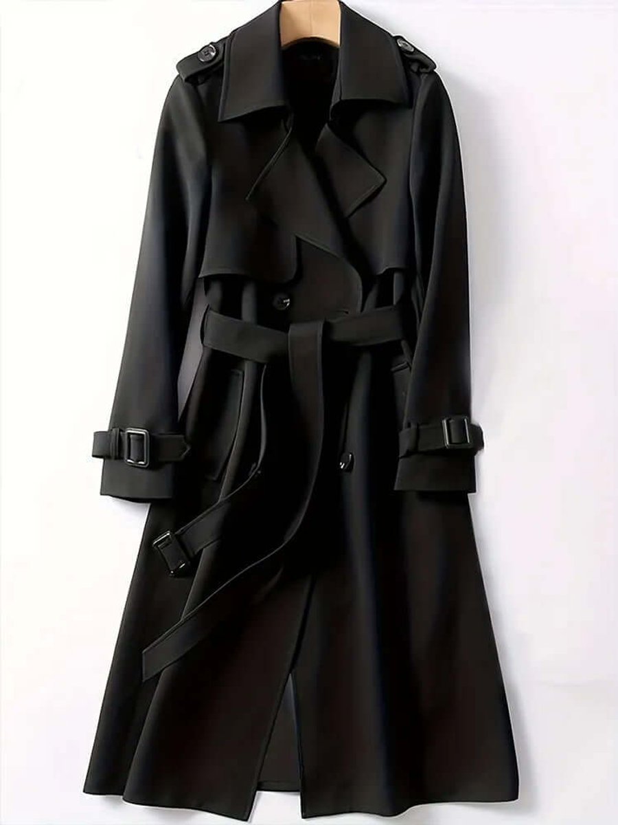 Mia | Women's Double-Breasted Belted Trench Coat Long Outerwear