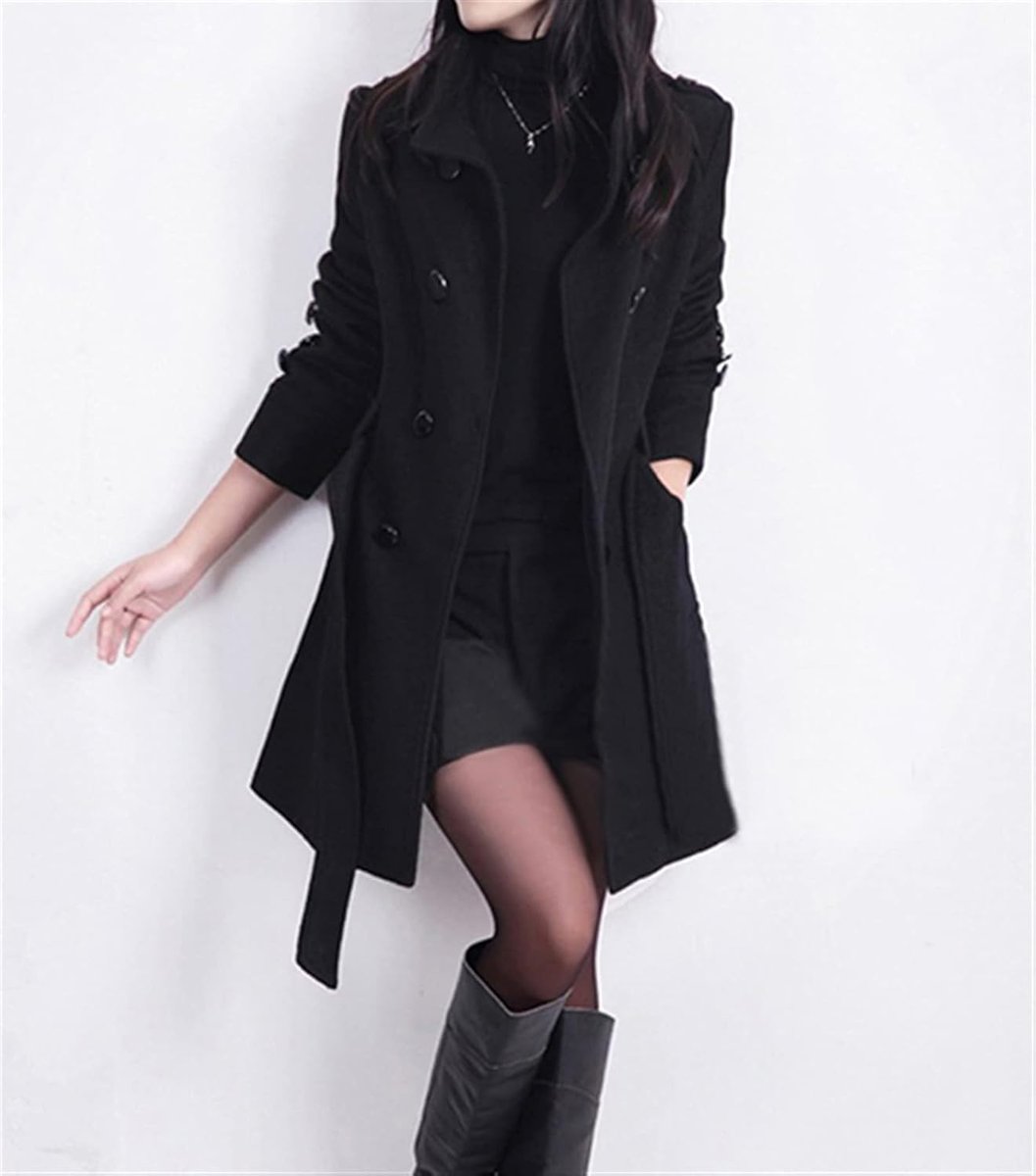 Willow | Women's Double-Breasted Belted Wool Coat Trench