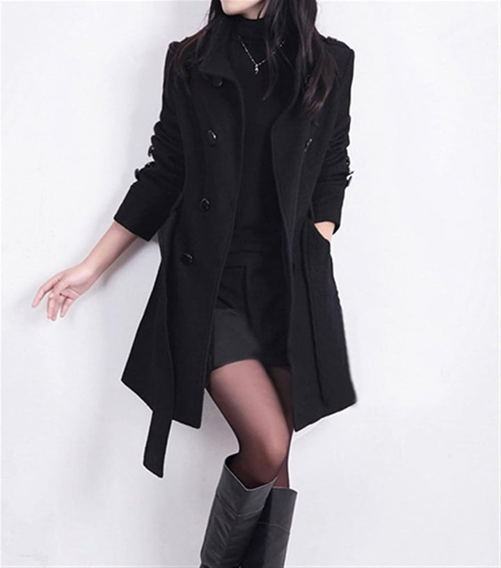 Willow | Women's Double-Breasted Belted Wool Coat Trench