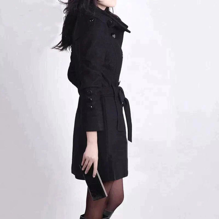 Willow | Women's Double-Breasted Belted Wool Coat Trench