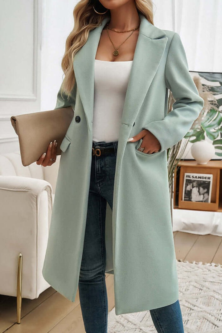 Ava | Women's Double-Breasted Longline Wool Coat Trench Coat