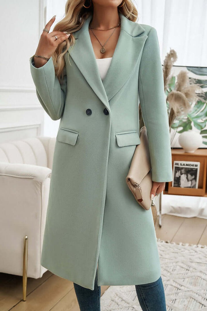 Ava | Women's Double-Breasted Longline Wool Coat Trench Coat