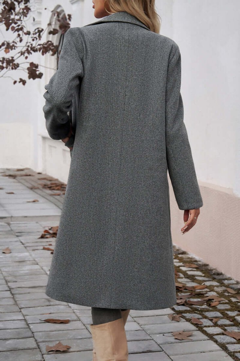 Ava | Women's Double-Breasted Longline Wool Coat Trench Coat
