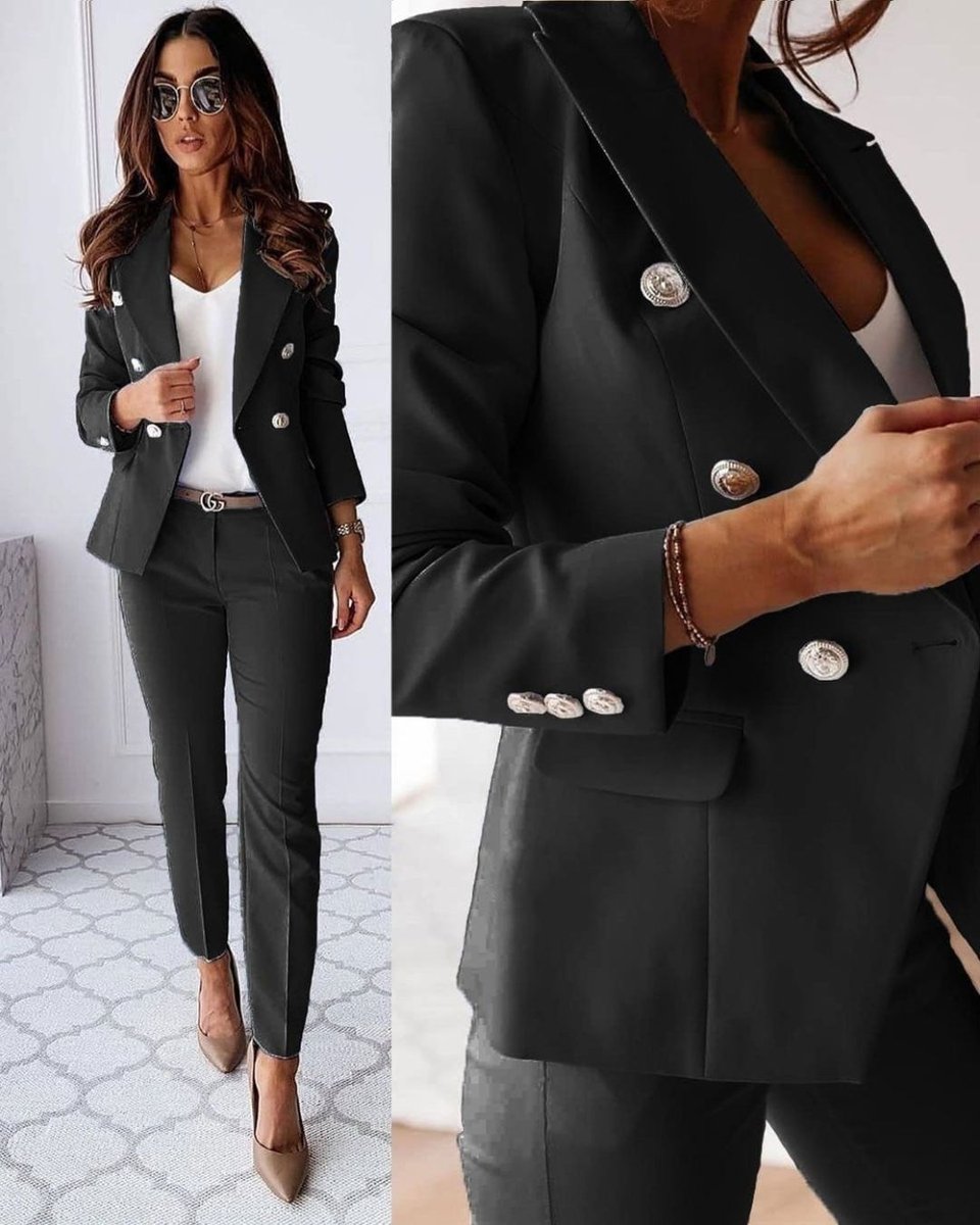 Sophie | Women's Double-Breasted Tailored Blazer Trouser Suit Coat