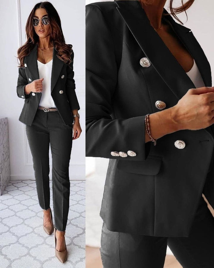 Sophie | Women's Double-Breasted Tailored Blazer Trouser Suit Coat