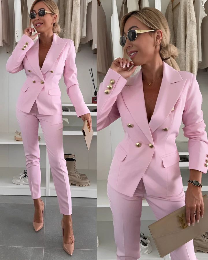 Sophie | Women's Double-Breasted Tailored Blazer Trouser Suit Coat