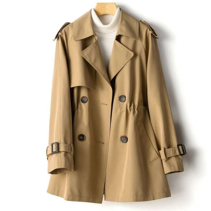 Lily | Women's Double-Breasted Tailored Trench Coat Notched Lapel