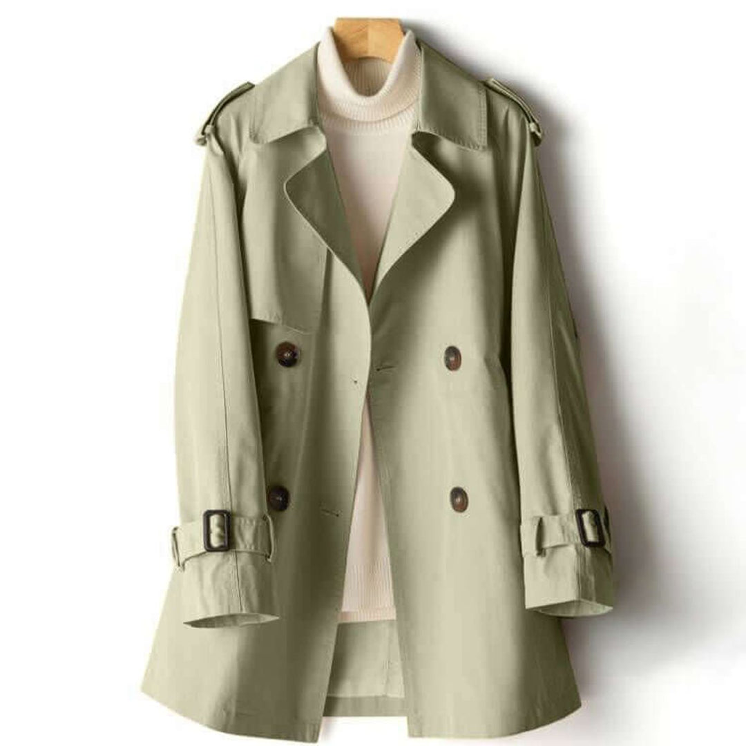 Lily | Women's Double-Breasted Tailored Trench Coat Notched Lapel