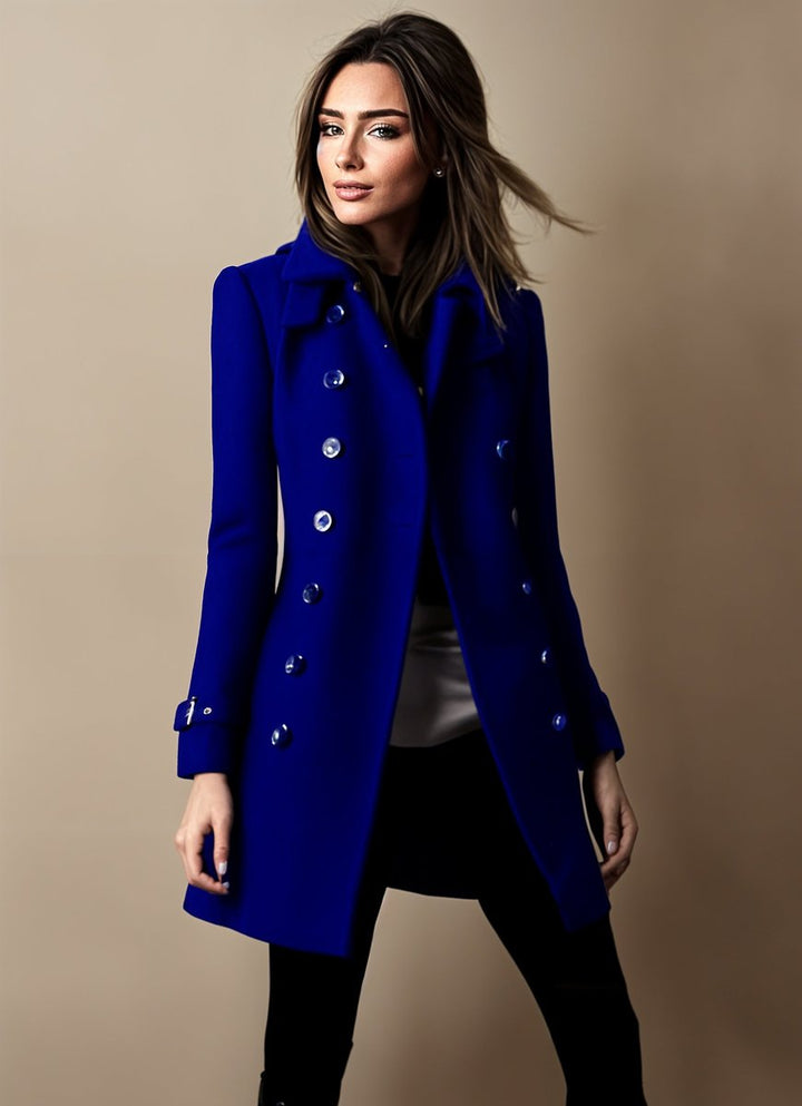 Scarlett | Women's Double-Breasted Wool Coat Classic Trench Style
