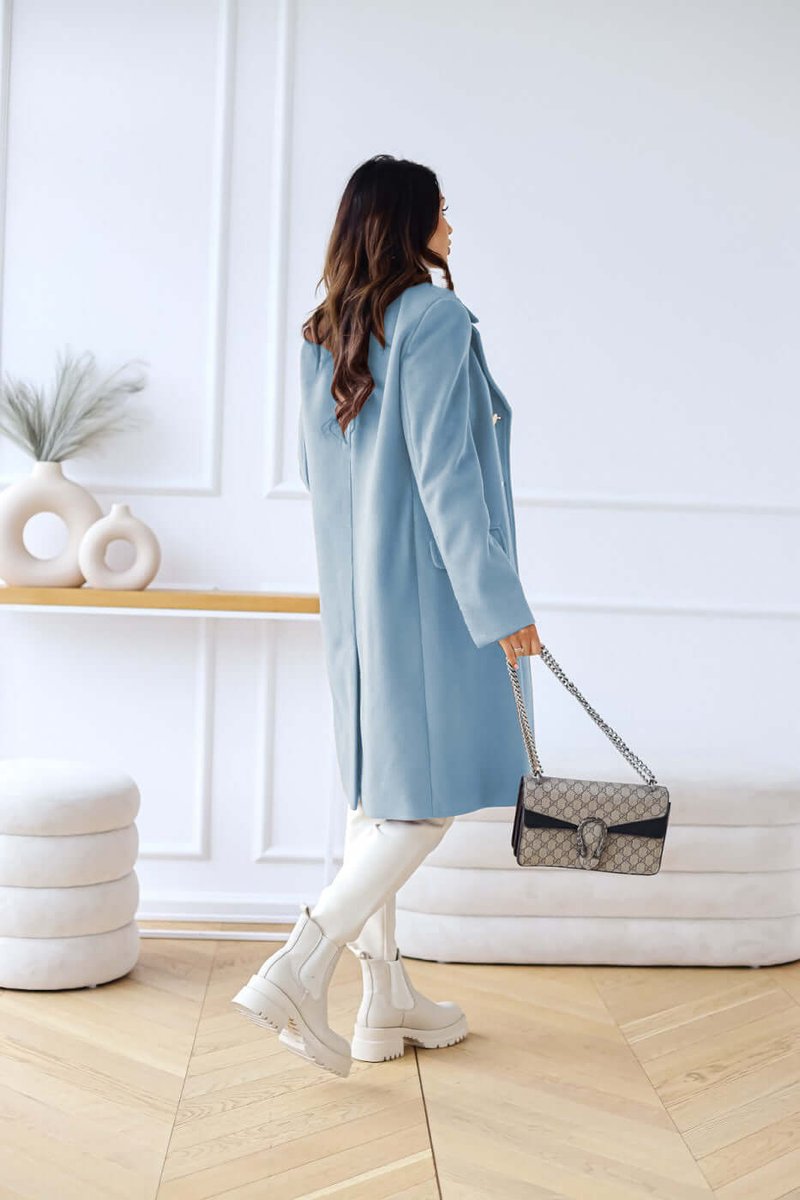 Isla | Women's Double-Breasted Wool Coat Long Lapel Trench Coat
