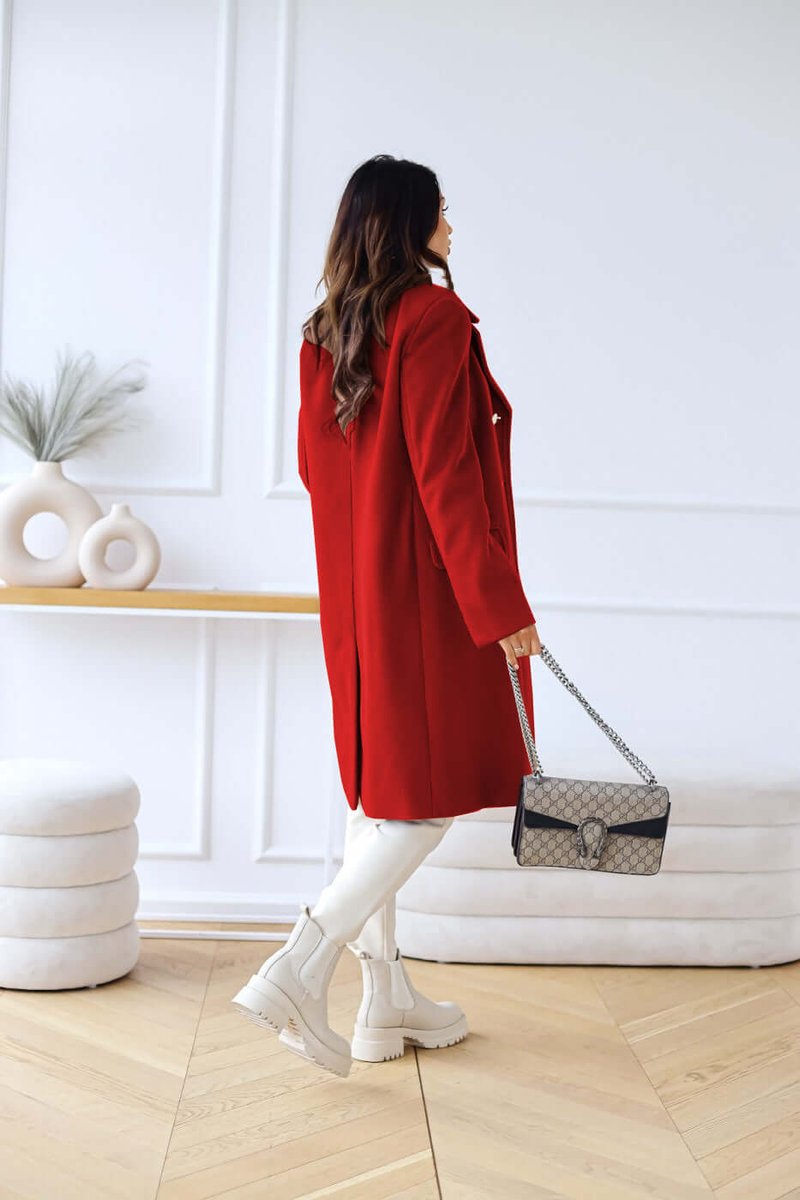 Isla | Women's Double-Breasted Wool Coat Long Lapel Trench Coat