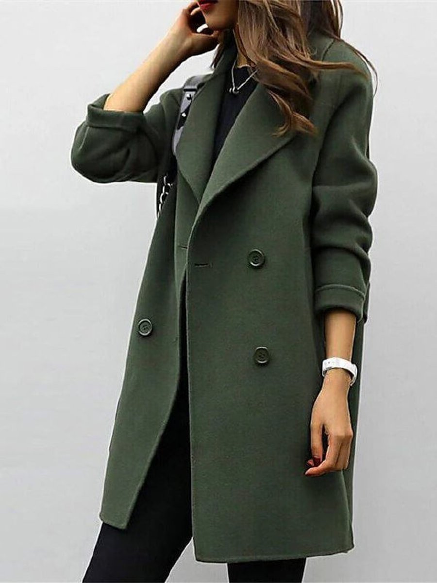 Scarlett | Women's Double-Breasted Wool Coat Long Winter Overcoat