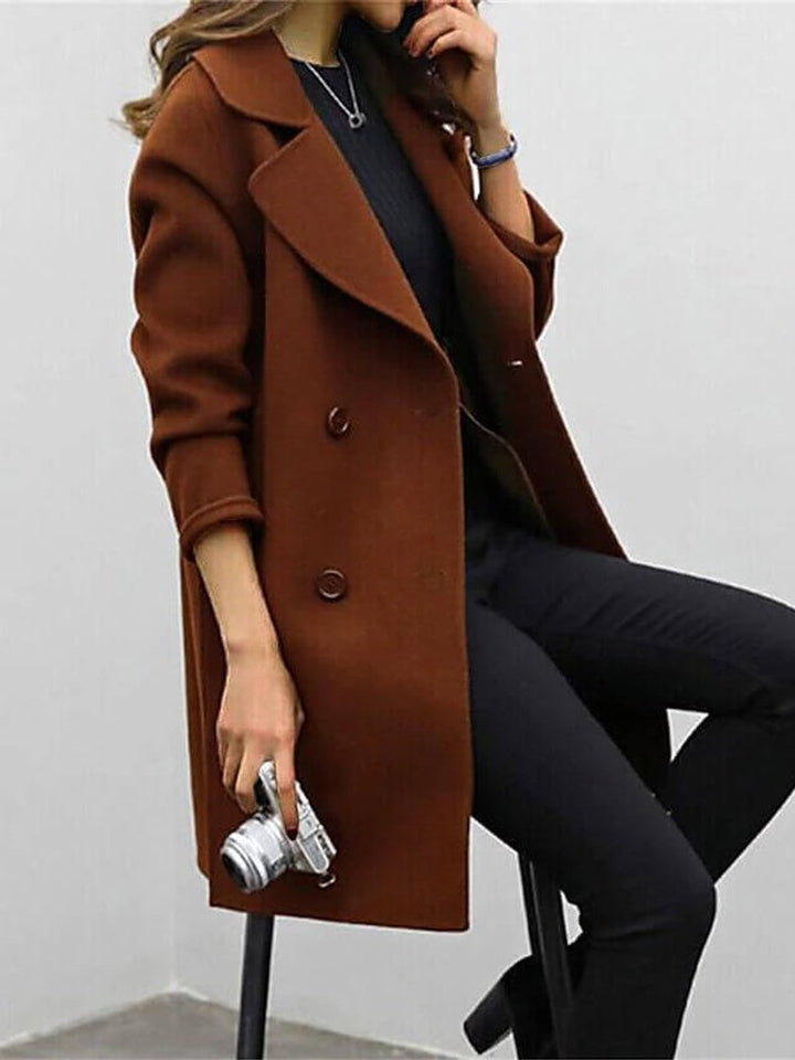 Scarlett | Women's Double-Breasted Wool Coat Long Winter Overcoat