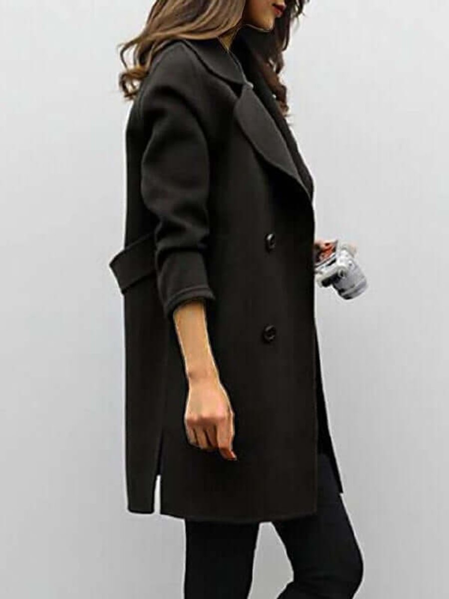Grace | Women's Double-Breasted Wool Coat Longline Trench Coat
