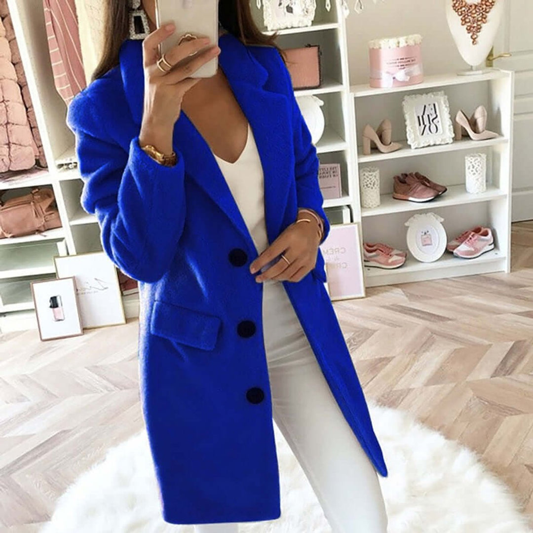 Ava | Women's Double Breasted Wool Coat Relaxed Lapel Collar Overcoat
