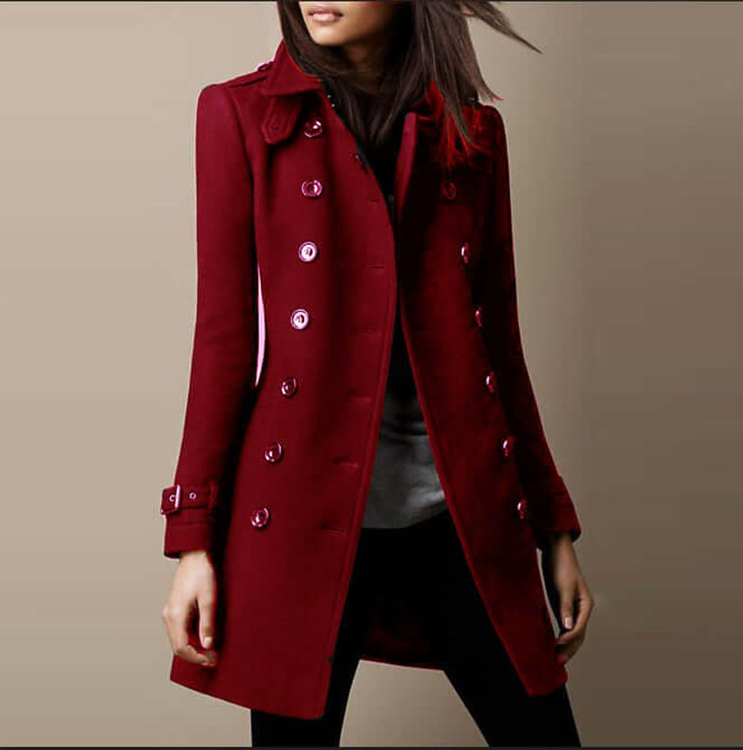 Florence | Women's Double-Breasted Wool Trench Coat Tailored Fit