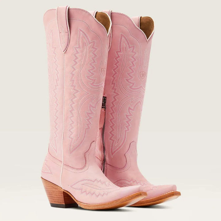 Ivy | Women's Embroidered Knee-High Heeled Cowboy Boots Pointed Toe