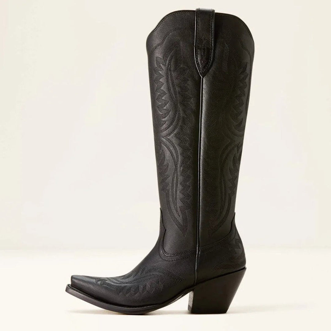 Ivy | Women's Embroidered Knee-High Heeled Cowboy Boots Pointed Toe