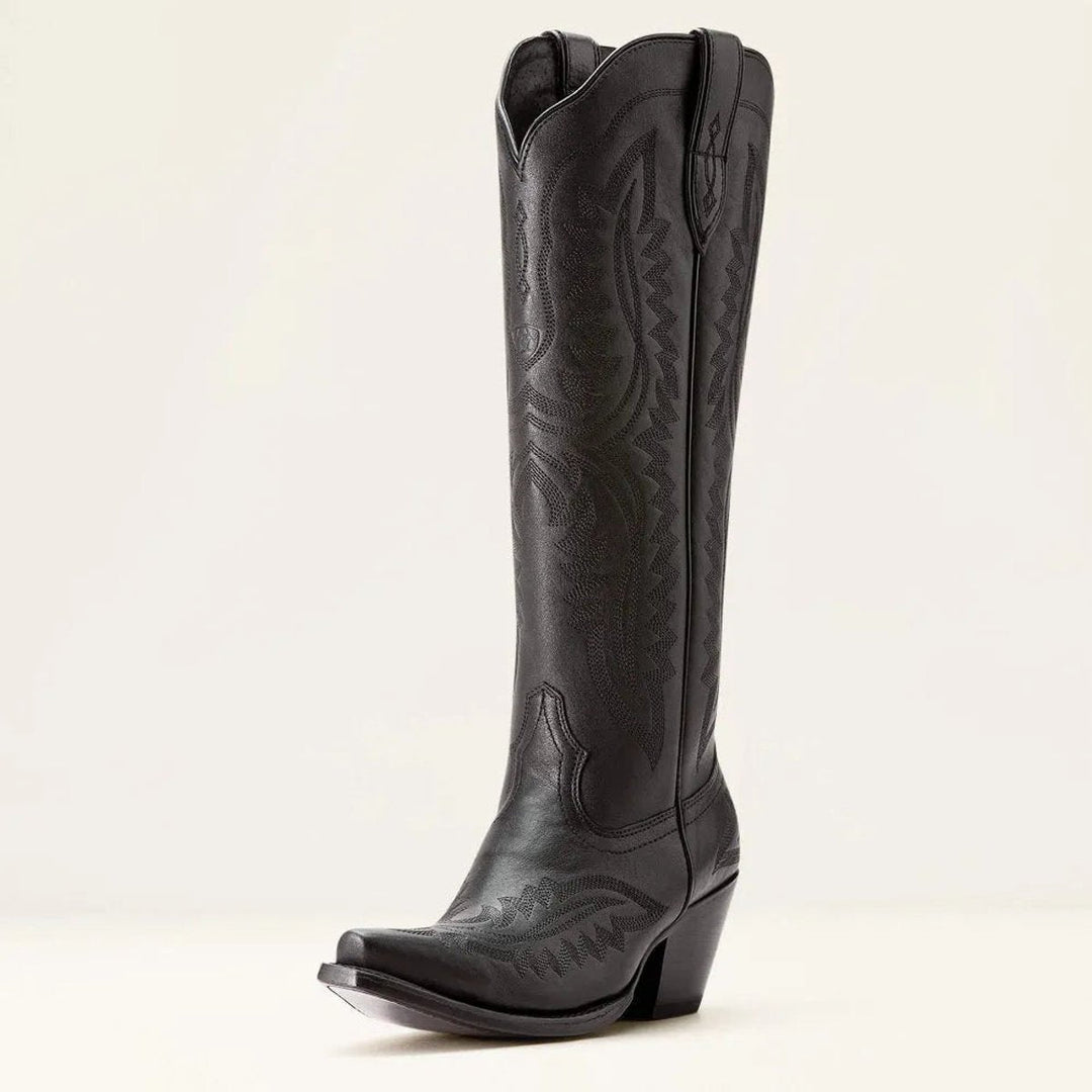Ivy | Women's Embroidered Knee-High Heeled Cowboy Boots Pointed Toe
