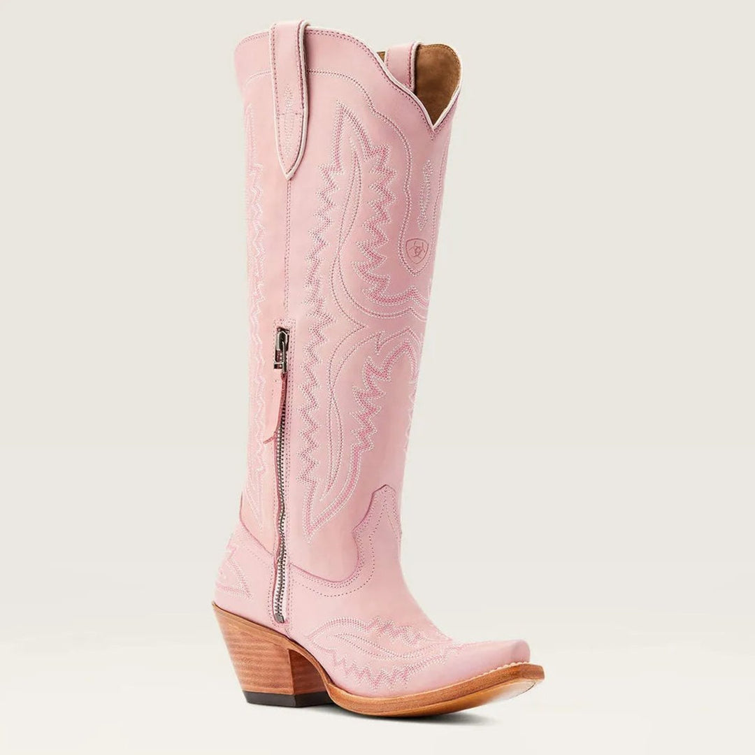 Ivy | Women's Embroidered Knee-High Heeled Cowboy Boots Pointed Toe