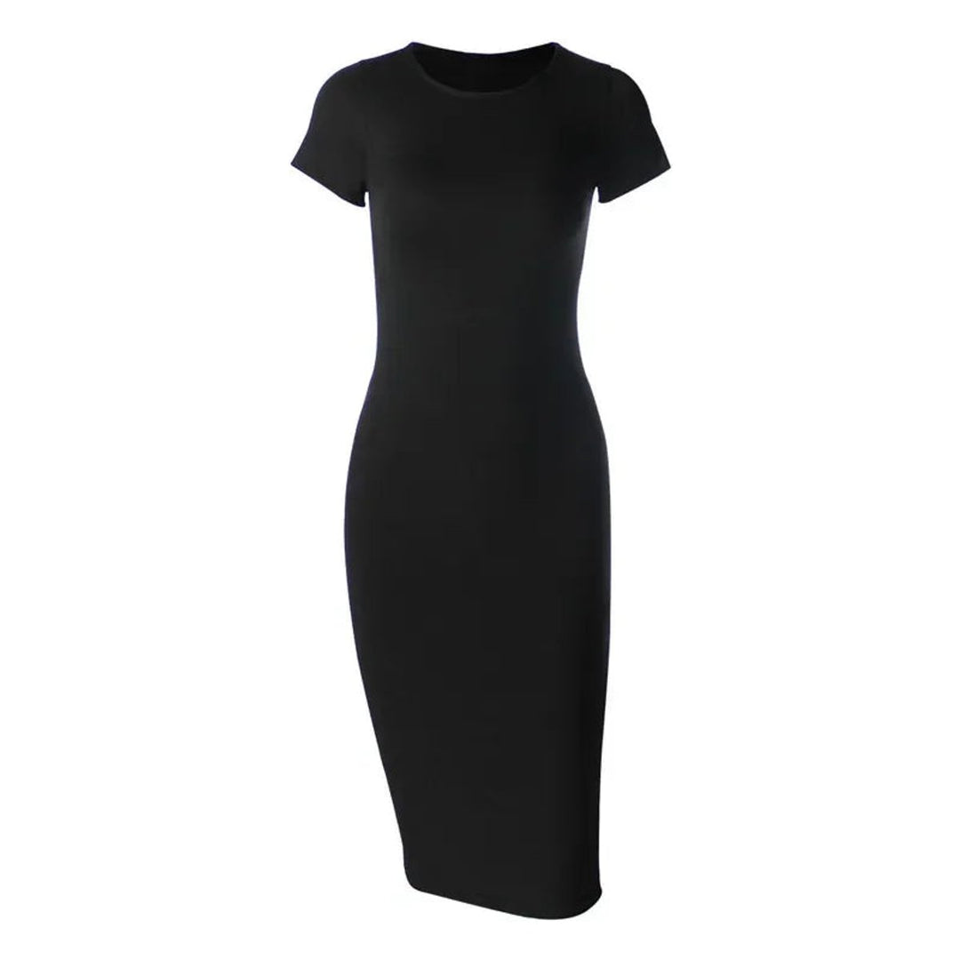 Sophie | Women's Fitted Bodycon Midi Dress Short Sleeve Stretch Fabric
