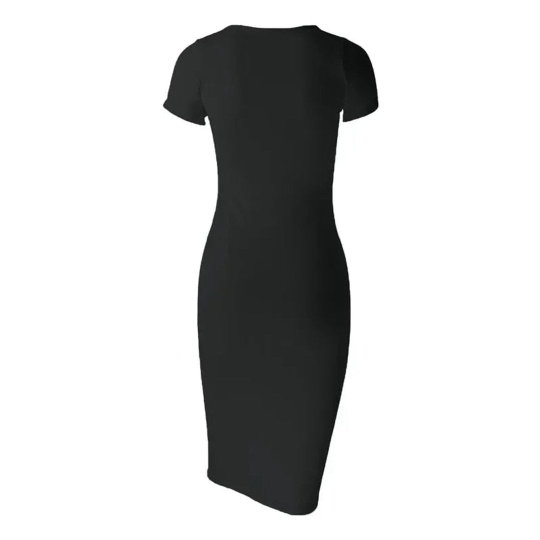 Sophie | Women's Fitted Bodycon Midi Dress Short Sleeve Stretch Fabric