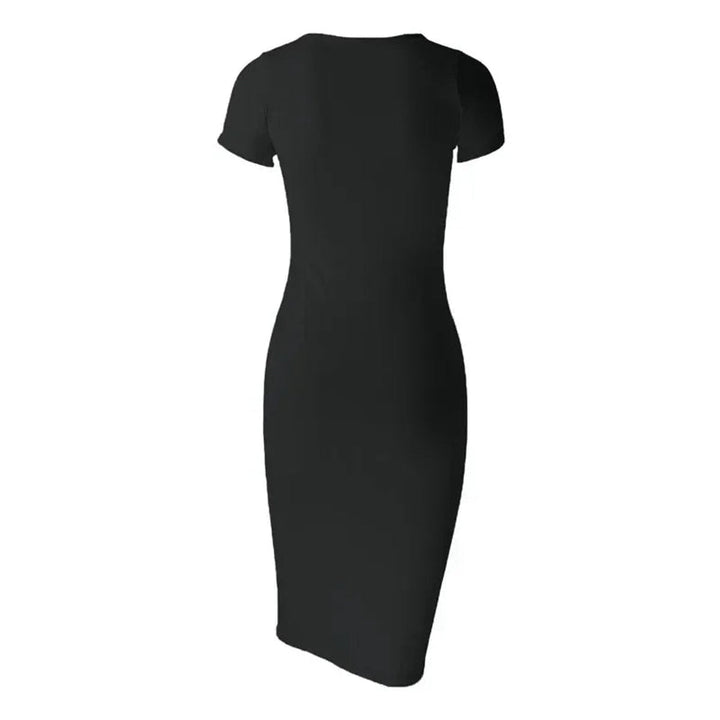 Sophie | Women's Fitted Bodycon Midi Dress Short Sleeve Stretch Fabric
