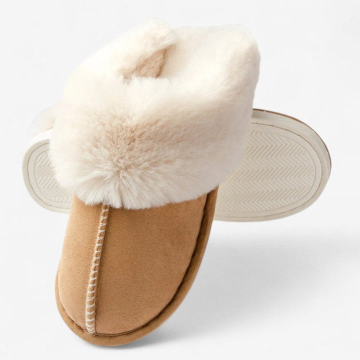 Emily | Women's Faux-Suede Fluffy Slip-On Mule Slippers