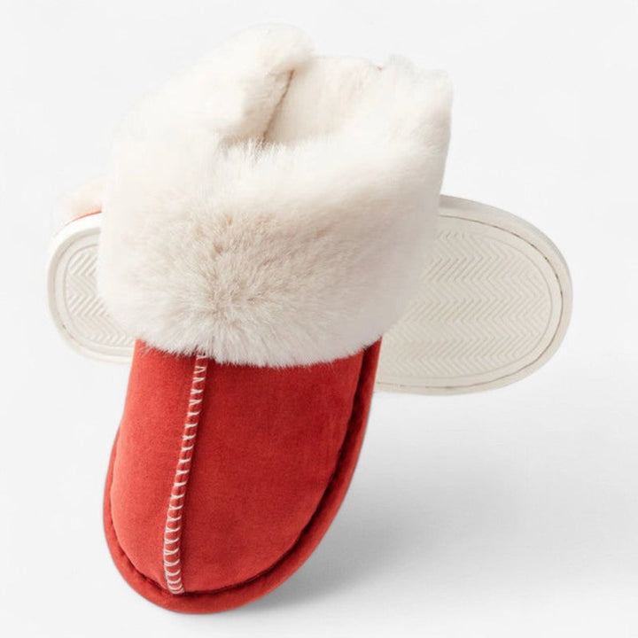 Emily | Women's Faux-Suede Fluffy Slip-On Mule Slippers
