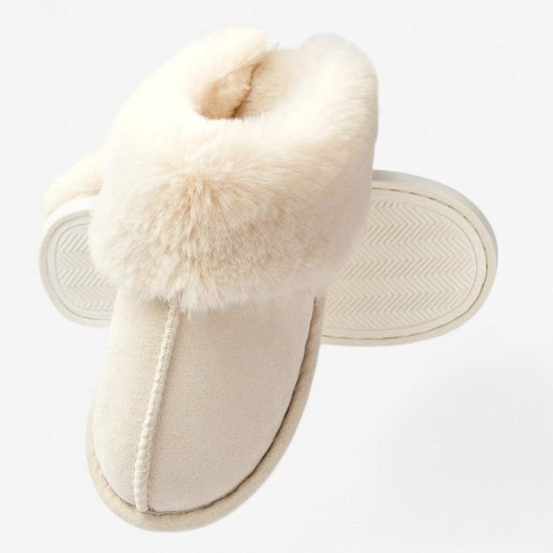 Emily | Women's Faux-Suede Fluffy Slip-On Mule Slippers