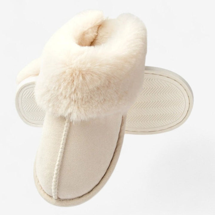 Emily | Women's Faux-Suede Fluffy Slip-On Mule Slippers